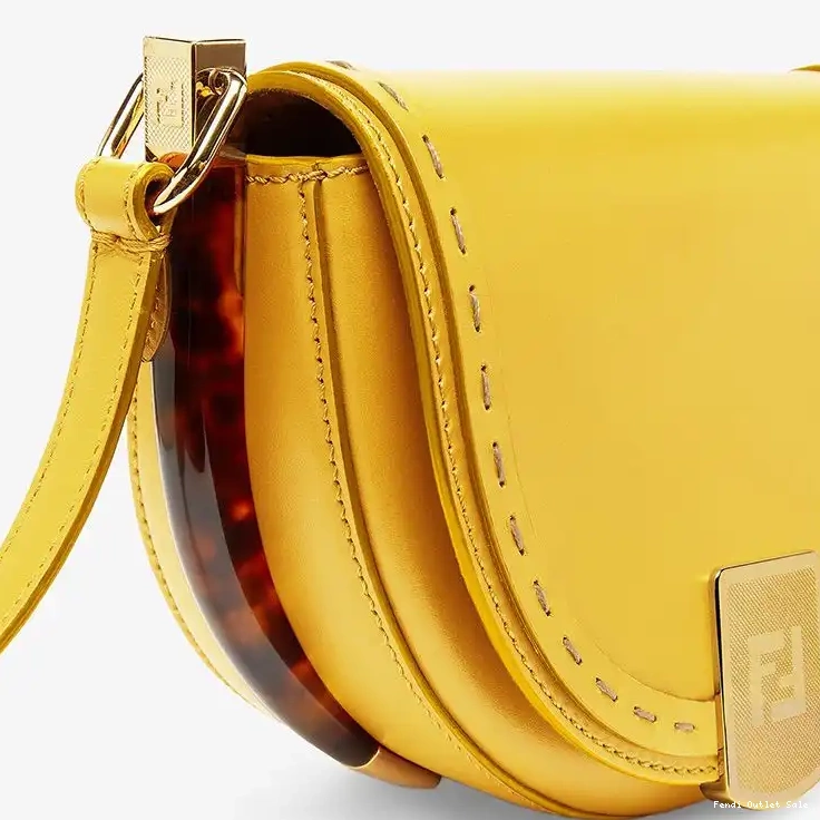 Cheap Bag Logo In Fendi ROMA Moonlight Leather Yellow Calf 0518